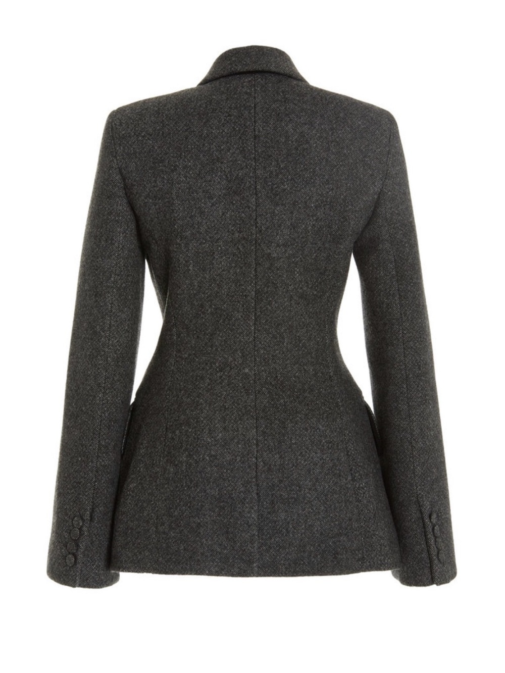 KHAITE Delphine Double Breasted Dark Charcoal Wool Tailored Blazer - Picture 3 of 6
